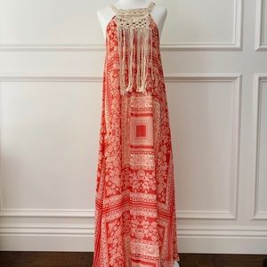 NWT ZARA Boho Maxi dress with crochet straps